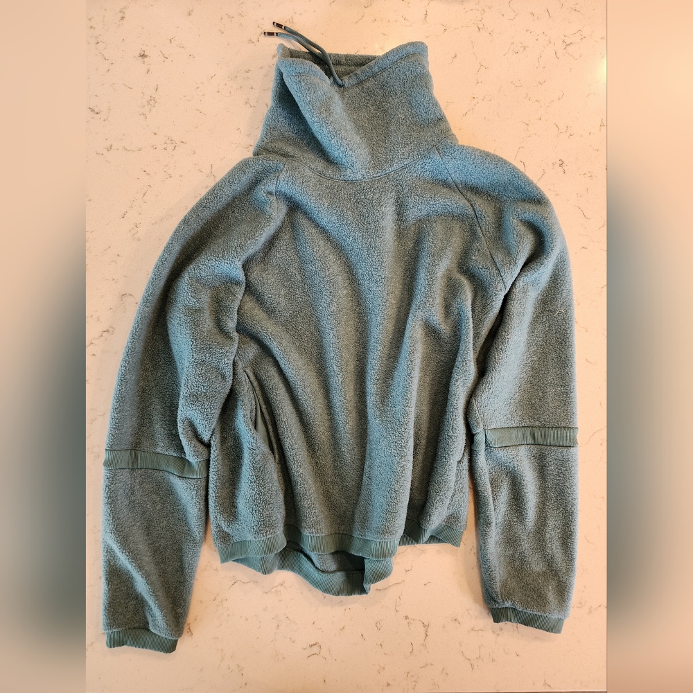 Nike Blue Teddy Fleece Quarter Zip Pullover | Size M